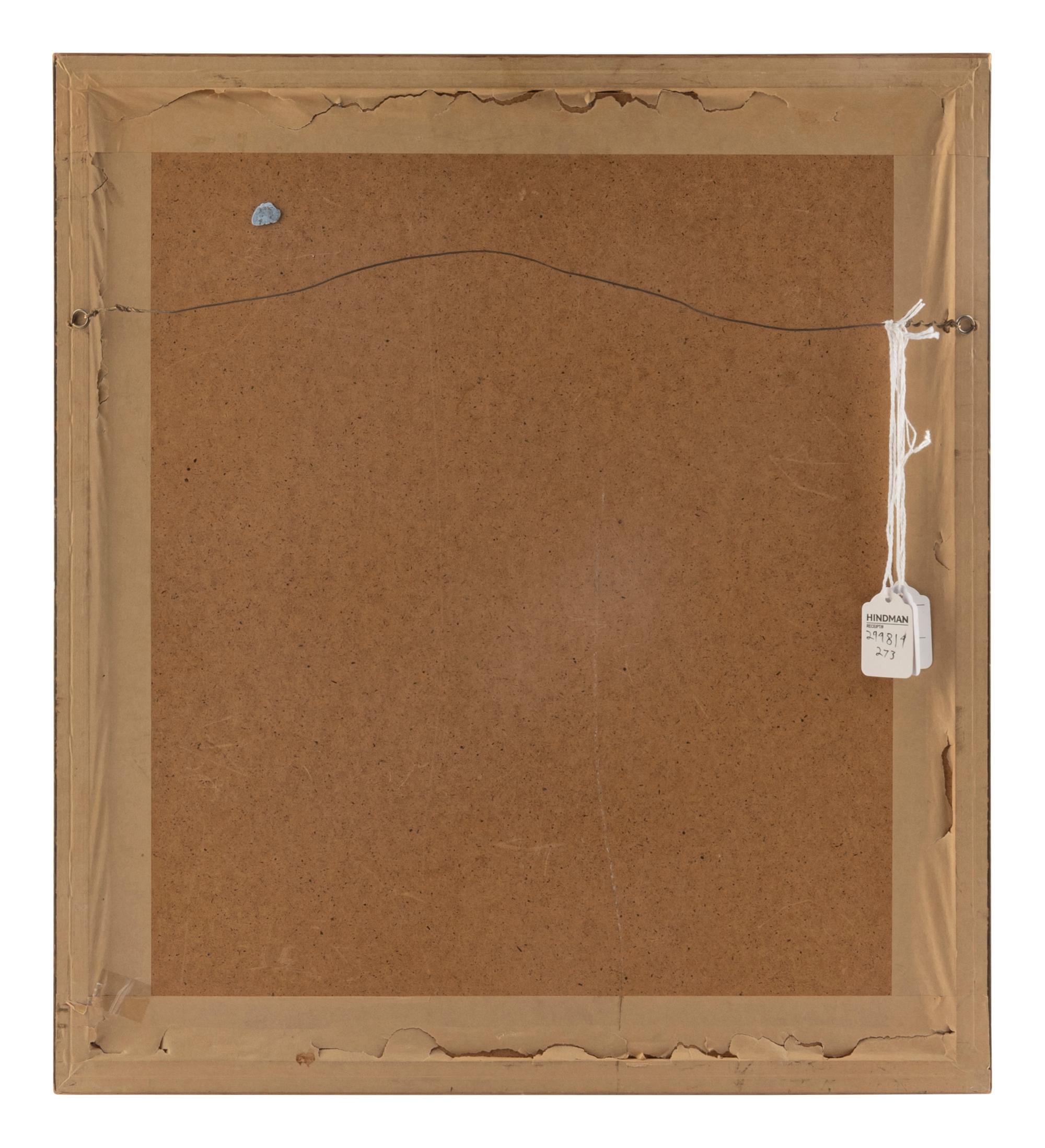 A Framed Egyptian Style Painted Linen Fragment