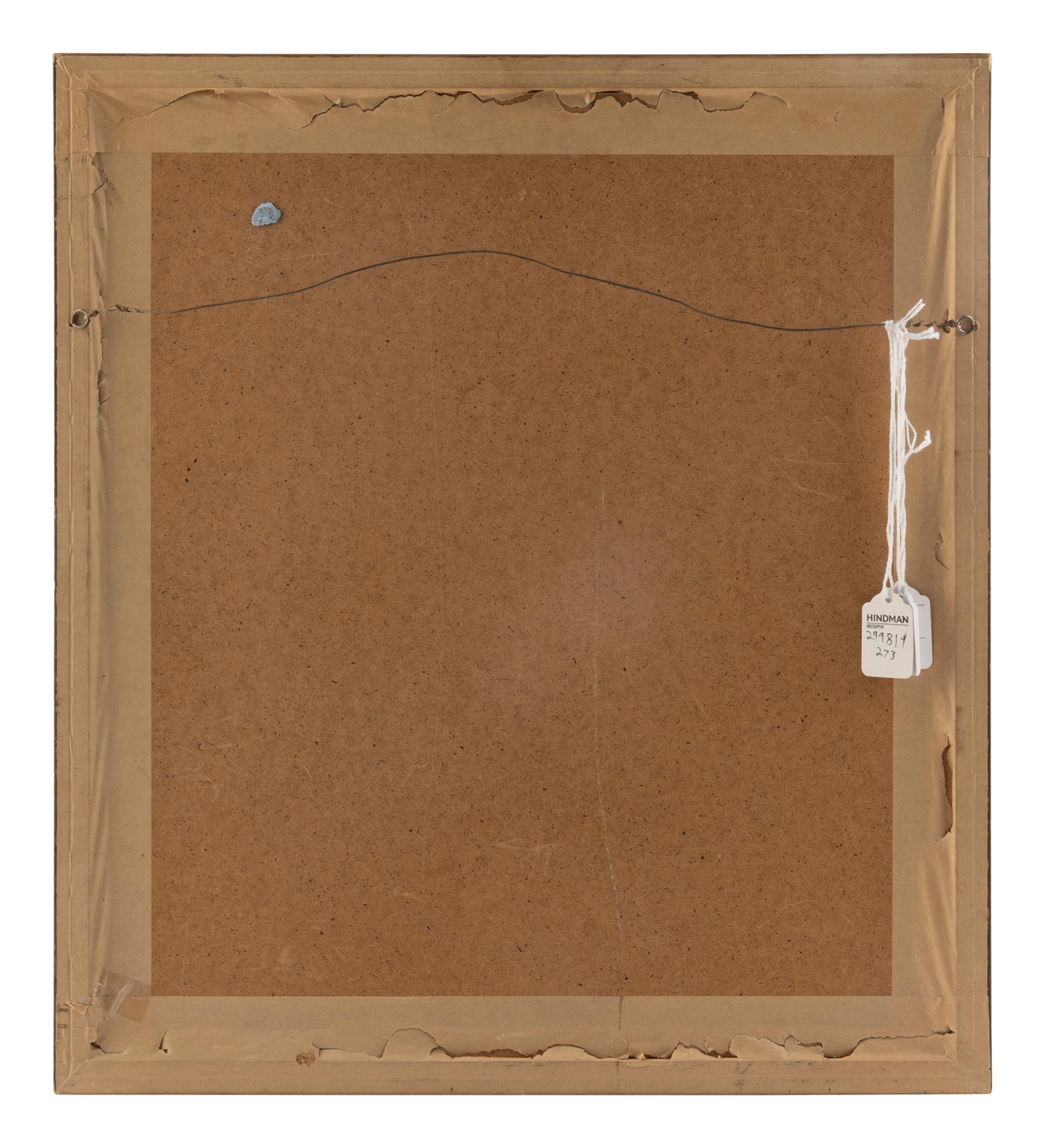 A Framed Egyptian Style Painted Linen Fragment
