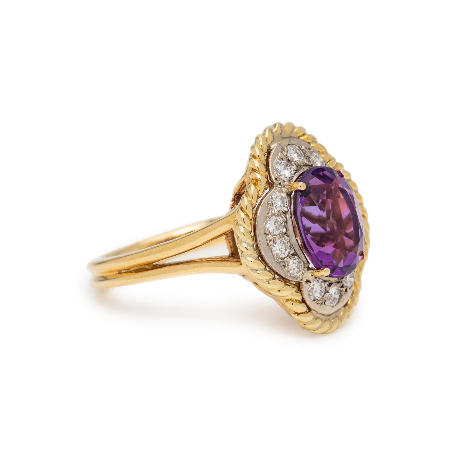 AMETHYST AND DIAMOND RING