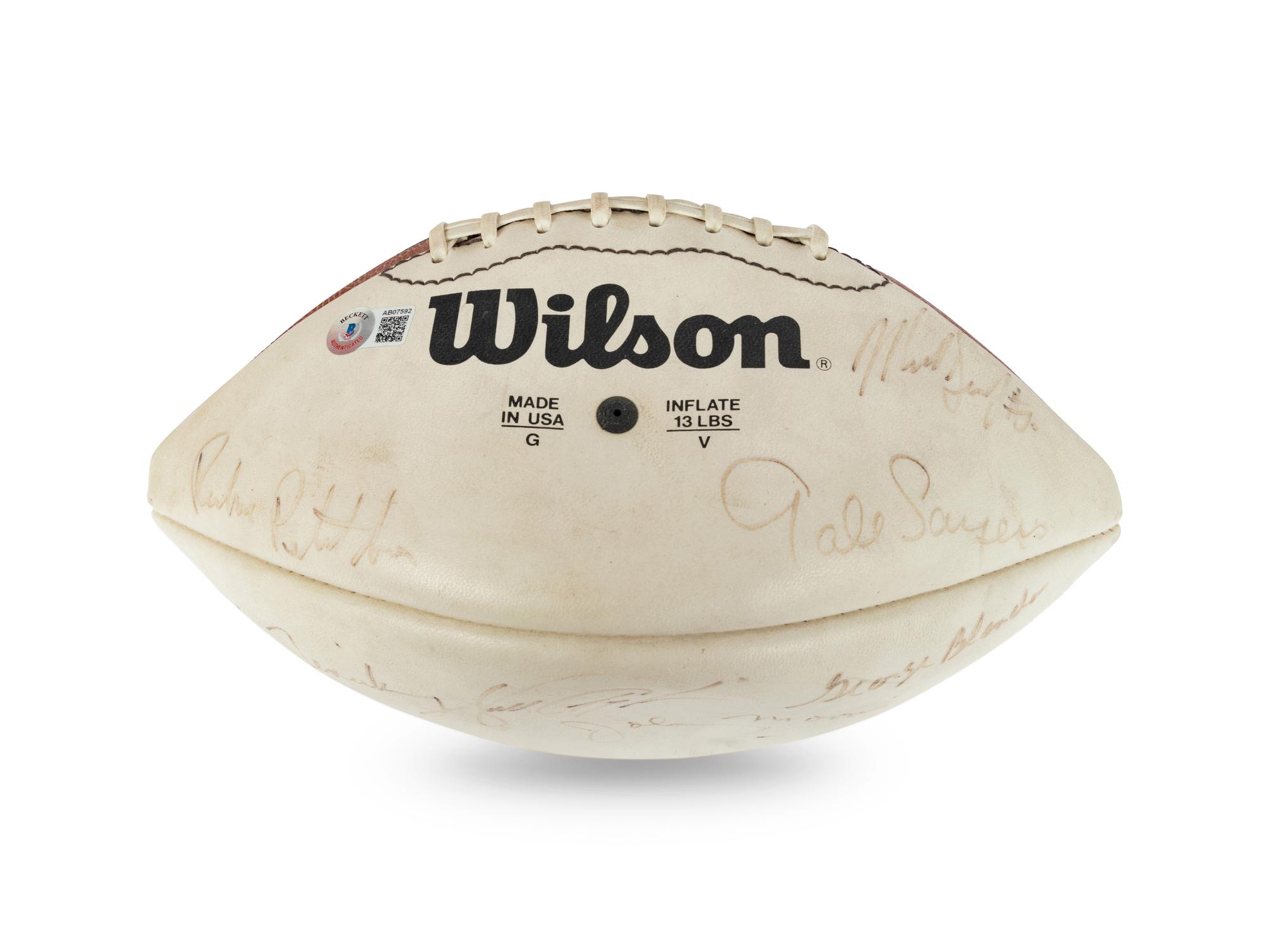 A Chicago Bears Multi Signed Autograph Football Including Walter Payton and Gale Sayers (Beckett Authentication Services BAS Certified),