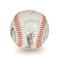 A 1994 Atlanta Braves Team Signed Autograph Baseball With 27 Signatures (Beckett Authentication Services Letter BAS Certified),