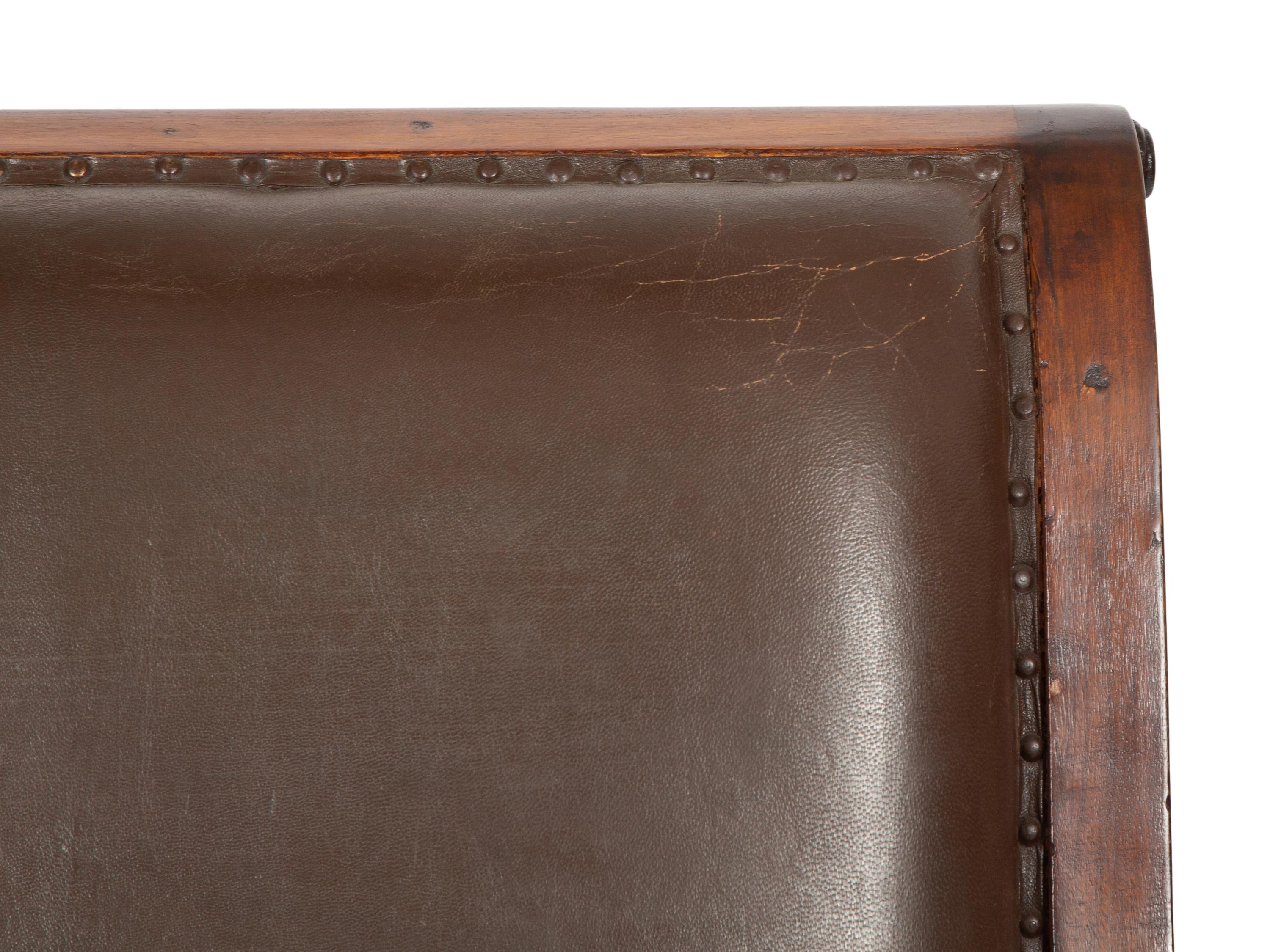 A Mahogany and Leather Armchair