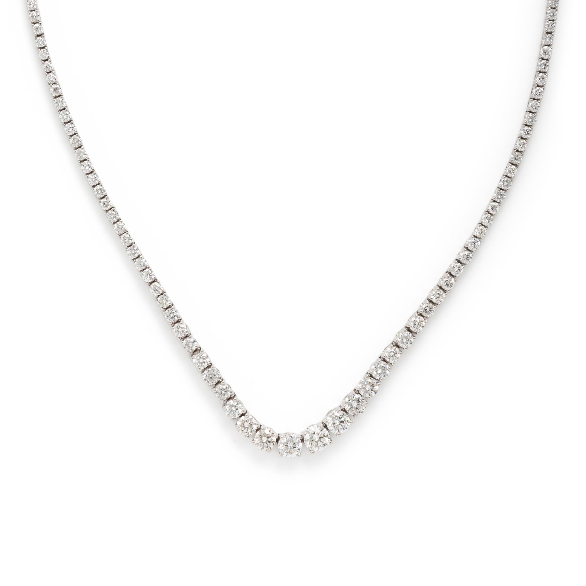 Diamond and White Gold Rivière Necklace