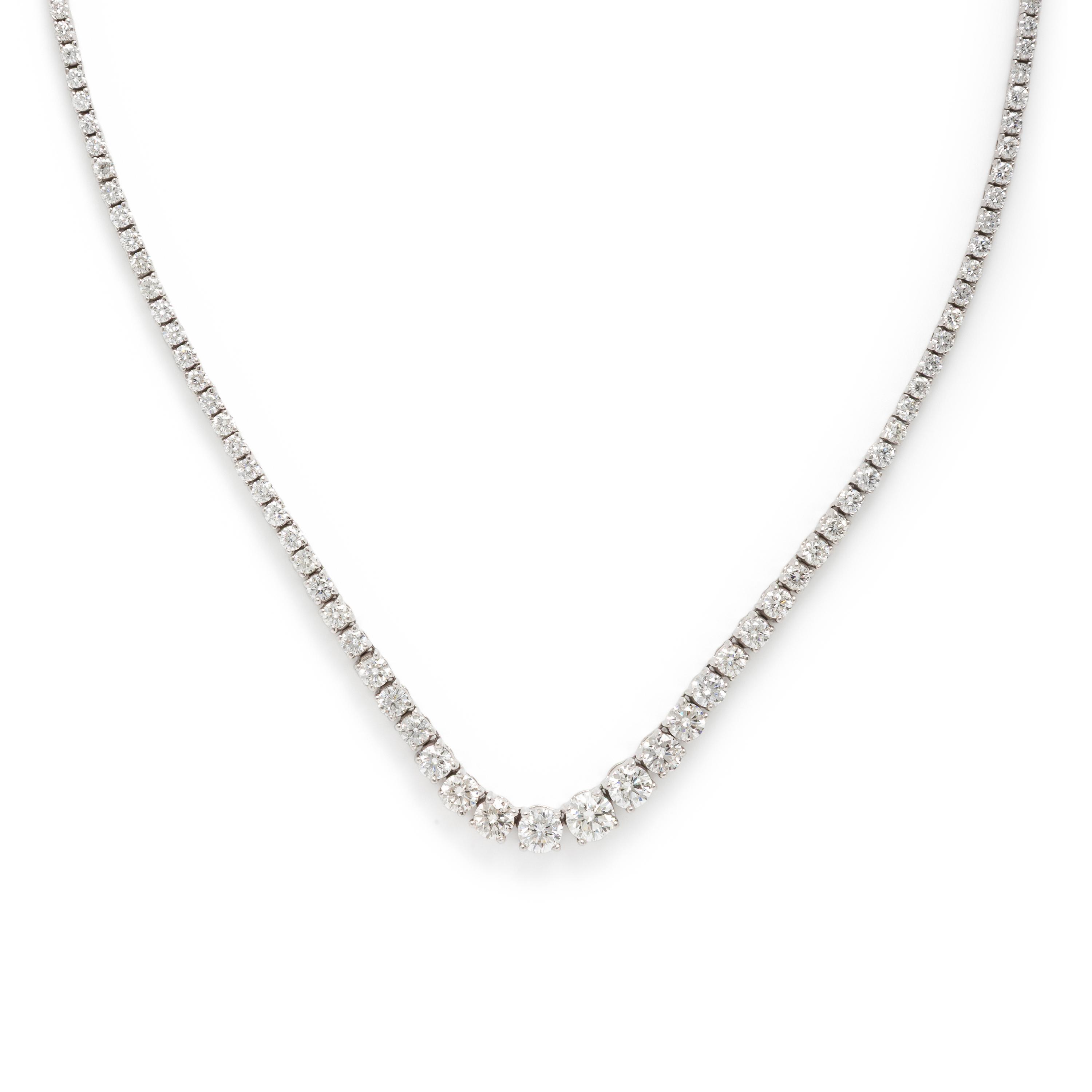 Diamond and White Gold Rivière Necklace