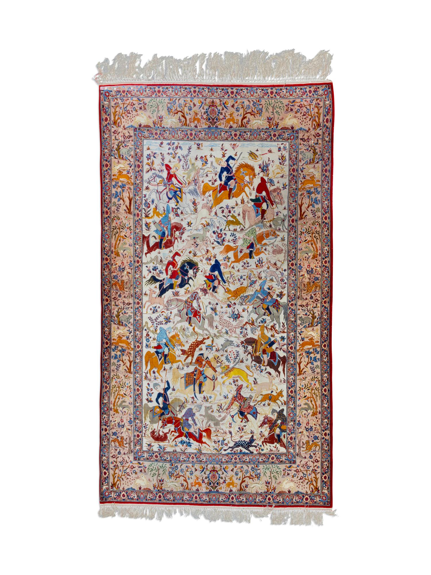 An Isfahan Wool on Silk Rug — 20TH CENTURY