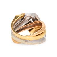 TRICOLOR GOLD AND DIAMOND RING