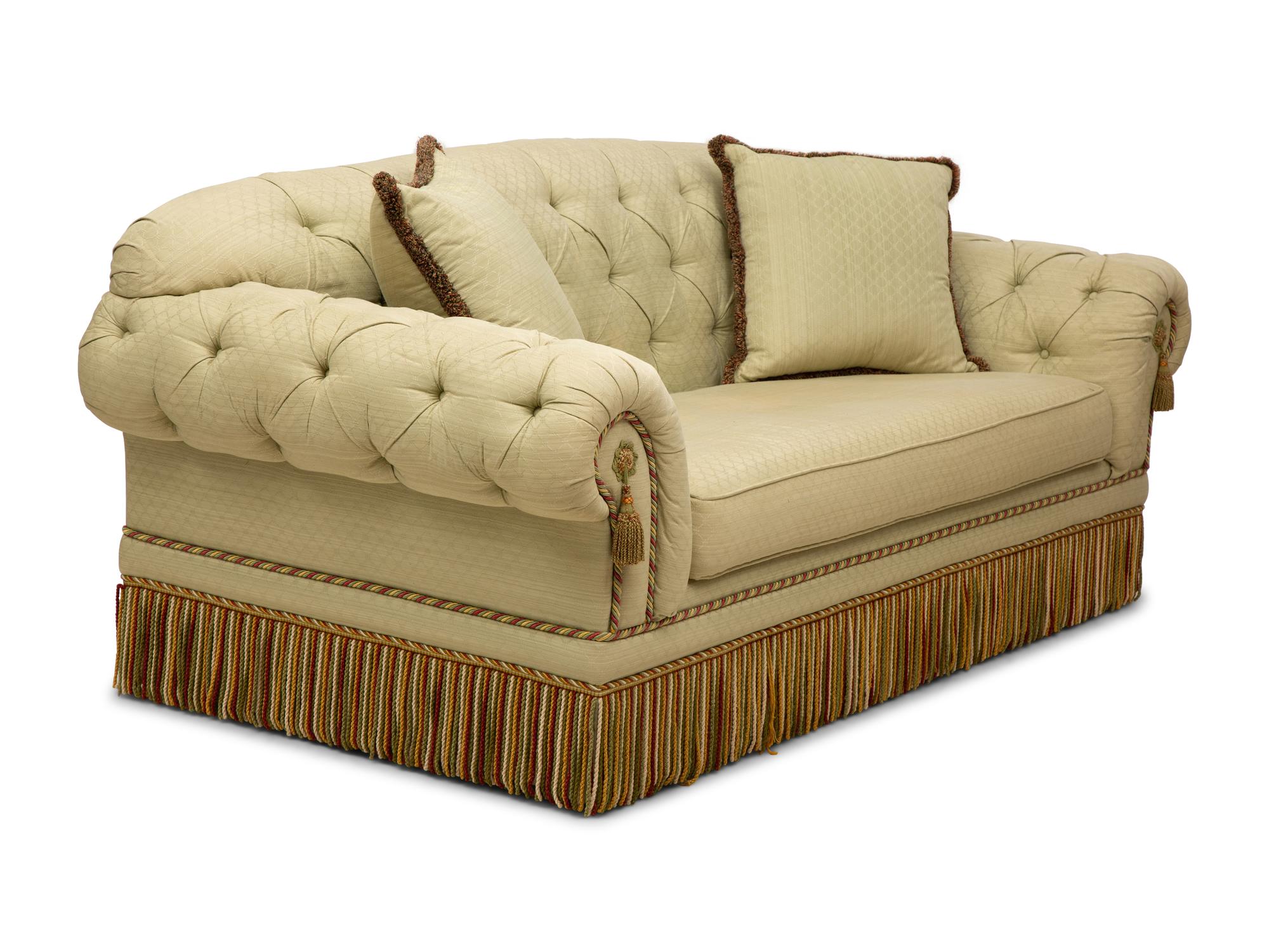 A Button-Tufted Sofa with Scalamandré Upholstery