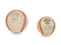 A 1950 New York Giants Team Signed Baseball Including Monte Irvin and A 1960 San Francisco Giants Team Signed Mini Baseball Including Orlando Cepeda and Willie McCovey (BAS Beckett Authentication Services Certified)