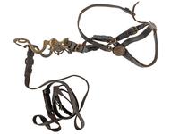 [CIVIL WAR]. Artillery bit, bridle, and reins with horse brush and saddle bags.