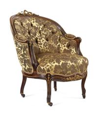 A Louis XV Style Gilt Bronze Mounted Rosewood Three-Piece Salon Suite