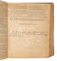 [SENEY, Joshua (1756-1798), his copy]. The Holy Bible- Edinburgh: Mark and Charles Kerr, 1791.