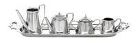 An English Silver Four-Piece Tea Service, A. Marston & Co., Birmingham, 1986 and others, comprising a teapot, a coffee pot, a covered s
