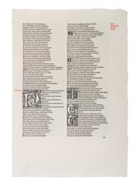[FINE PRESS -- KELMSCOTT PRESS]. PIRAGES, Philip J. Letters from the 15th Century: On the Origins of the Kelmscott Chauer Typeface. A study, with specimen leaves, of the influence of the early German printers on William Morris' masterpiece. McMinnville, OR: Printed for the Author, 2019.