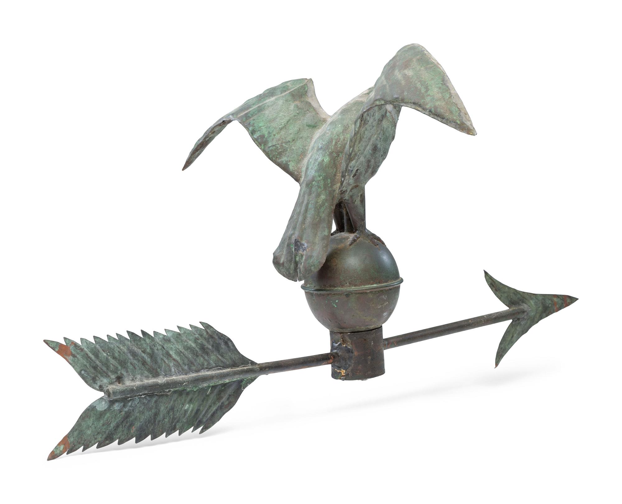 A Molded and Patinated Copper Eagle Weathervane