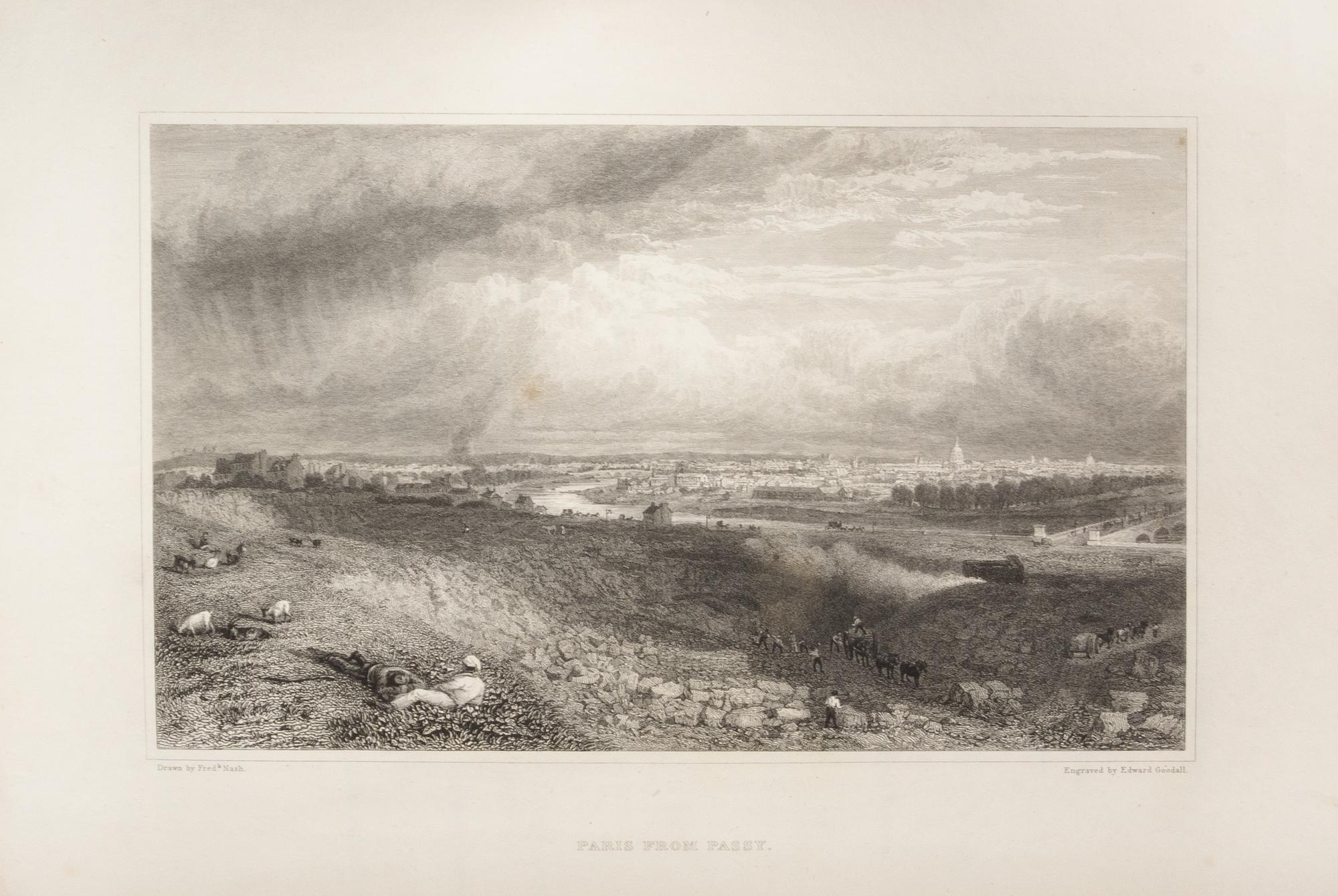 NASH, Frederick, John SCOTT, and P.B. de la BOISSIERE. Picturesque Views of the City of Paris and its Environs. London, 1823. 2 vols.