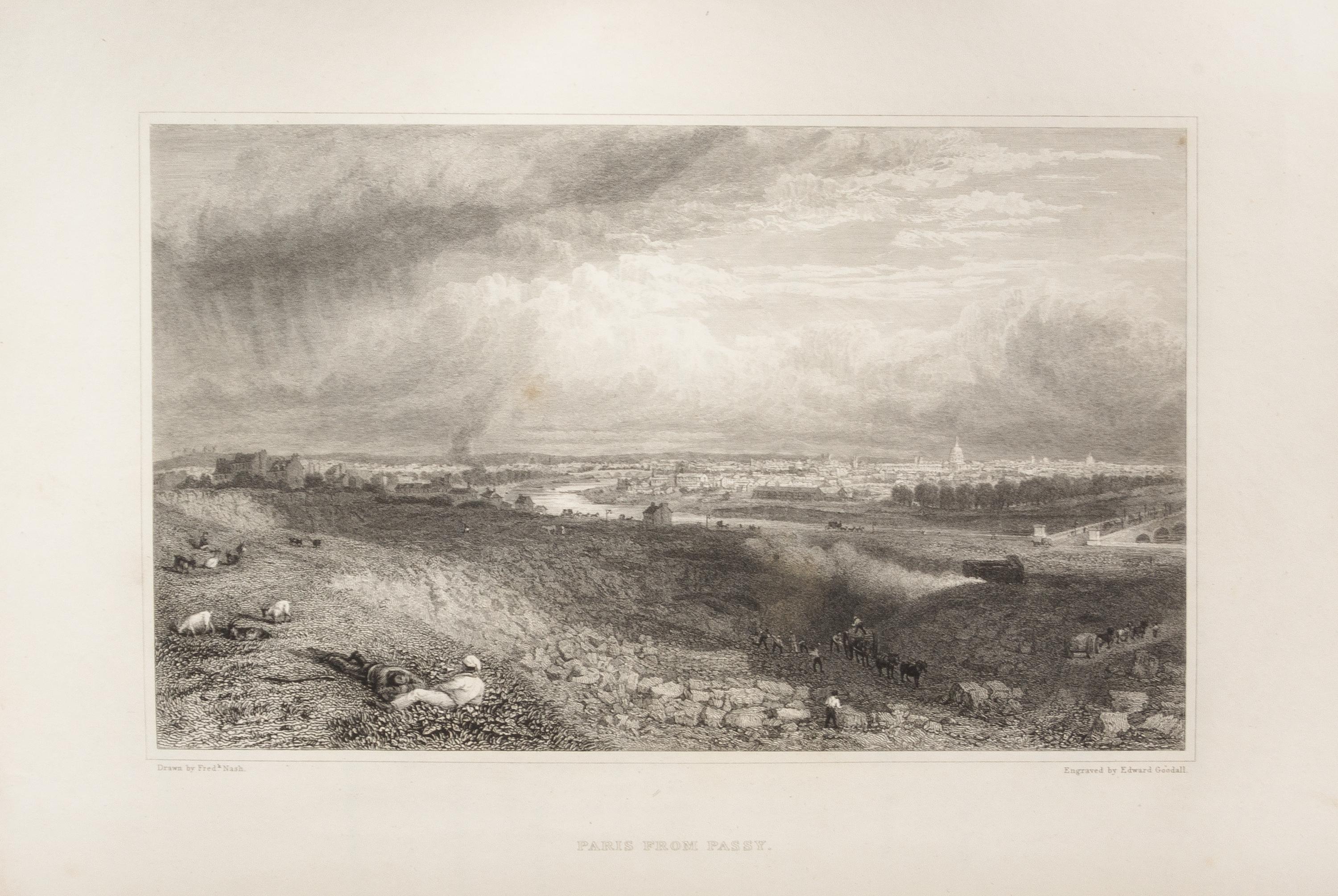 NASH, Frederick, John SCOTT, and P.B. de la BOISSIERE. Picturesque Views of the City of Paris and its Environs. London, 1823. 2 vols.