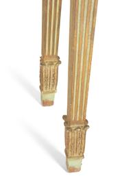 An Italian Louis XVI Style Green-Painted and Parcel Gilt Console Table