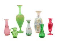 Seven Enameled Glass Articles