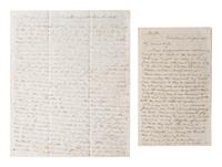 [CRIMEAN WAR]. Two letters from a British soldier during the Crimean War. "Balaklava," 1855.