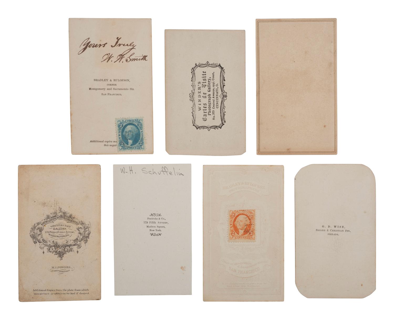 [CIVIL WAR]. A group of 19 CDVs of Union officers and enlistedmen, some identified.