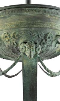 A Pair of Patinated Cast Metal Athéniennes Mounted as Lamps