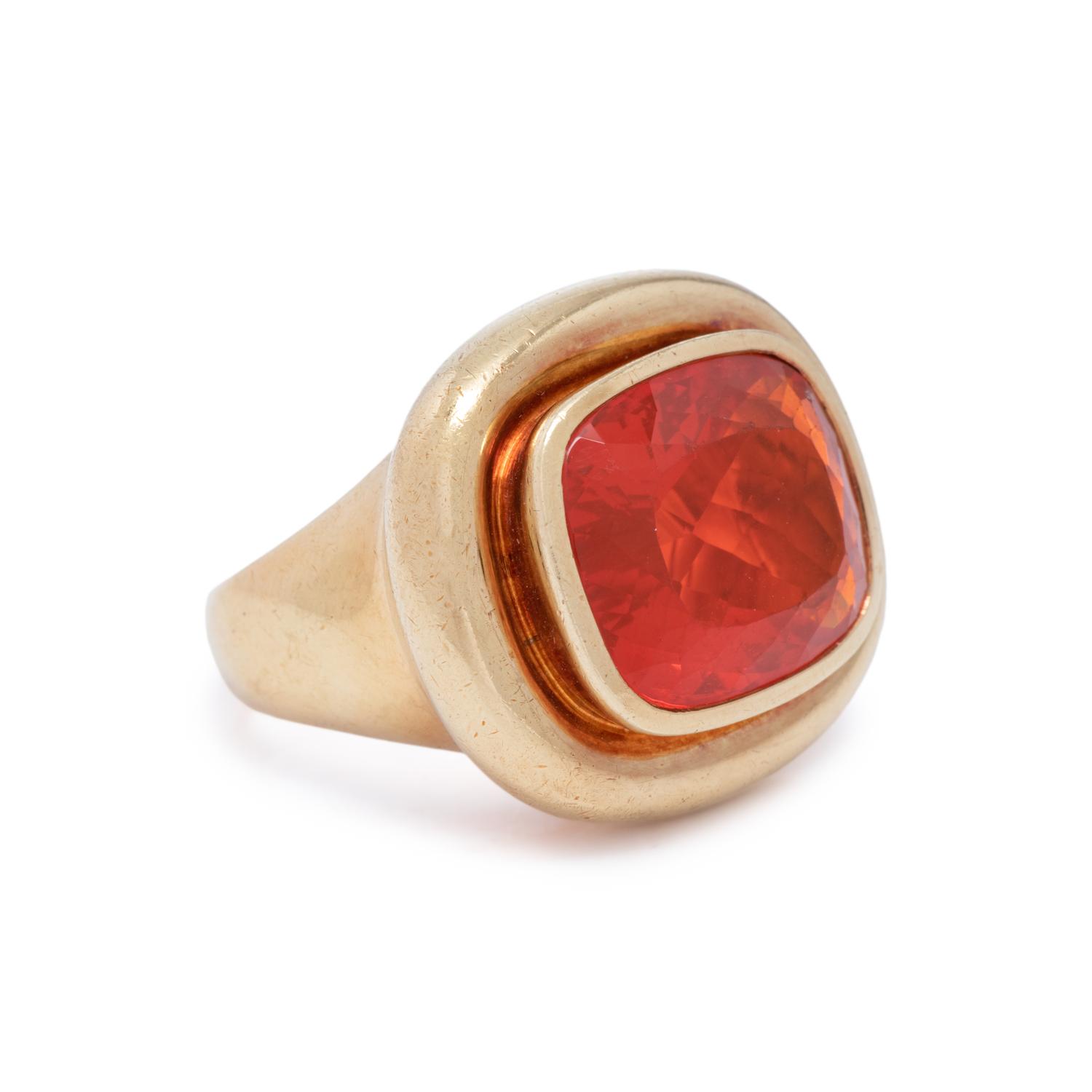 TIFFANY & CO., PALOMA PICASSO, YELLOW GOLD AND FIRE OPAL RING