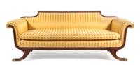 A Federal Style Mahogany Settee Height 31 x width 84 x depth 35 inches. — LATE 19TH CENTURY