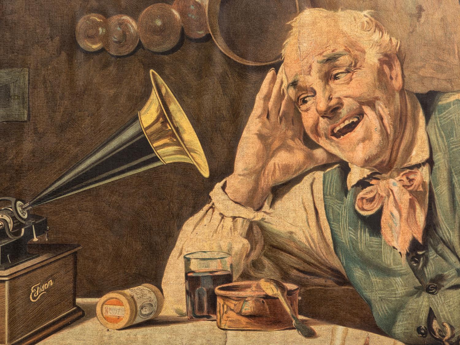 An Edison Phonograph Advertising Lithograph