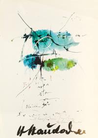 After Hans Staudacher, (Austrian, b. 1923), Exhibition poster signed ink on verso, 1967