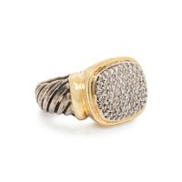 DAVID YURMAN, YELLOW GOLD, DIAMOND, AND SILVER RING