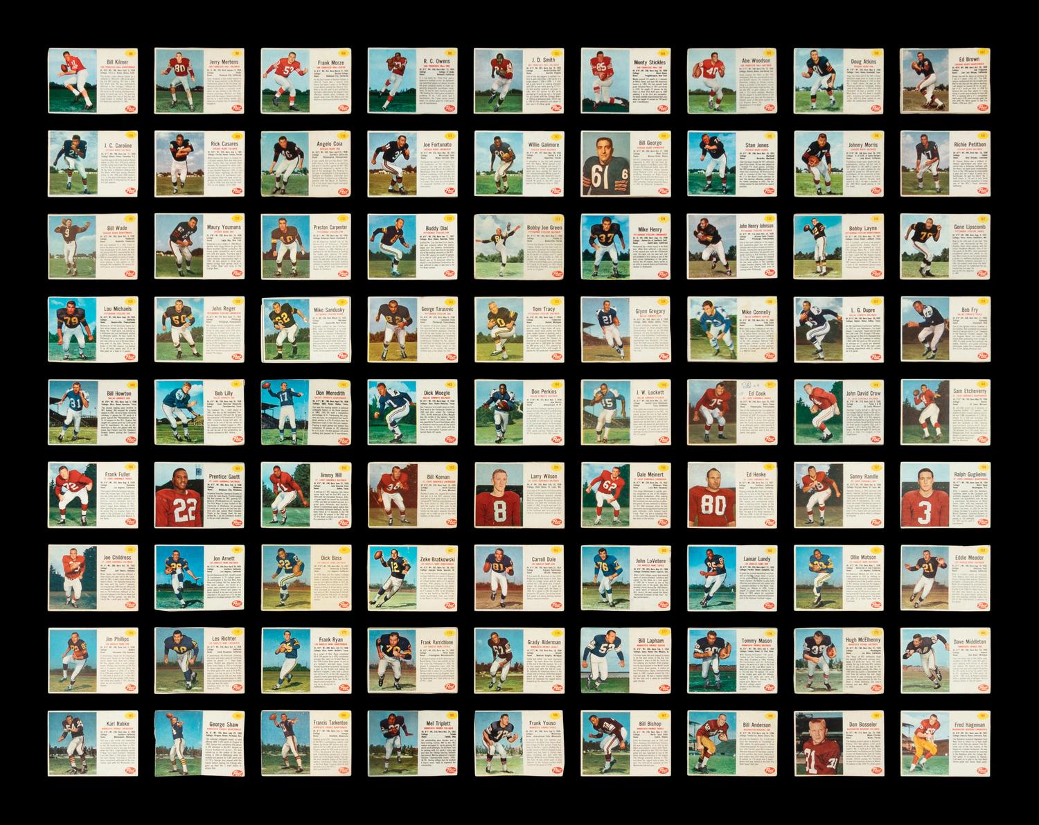 A Near Set of 1962 Post Cereal Football Cards (172/200)