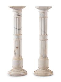A Pair of Continental Marble Pedestals