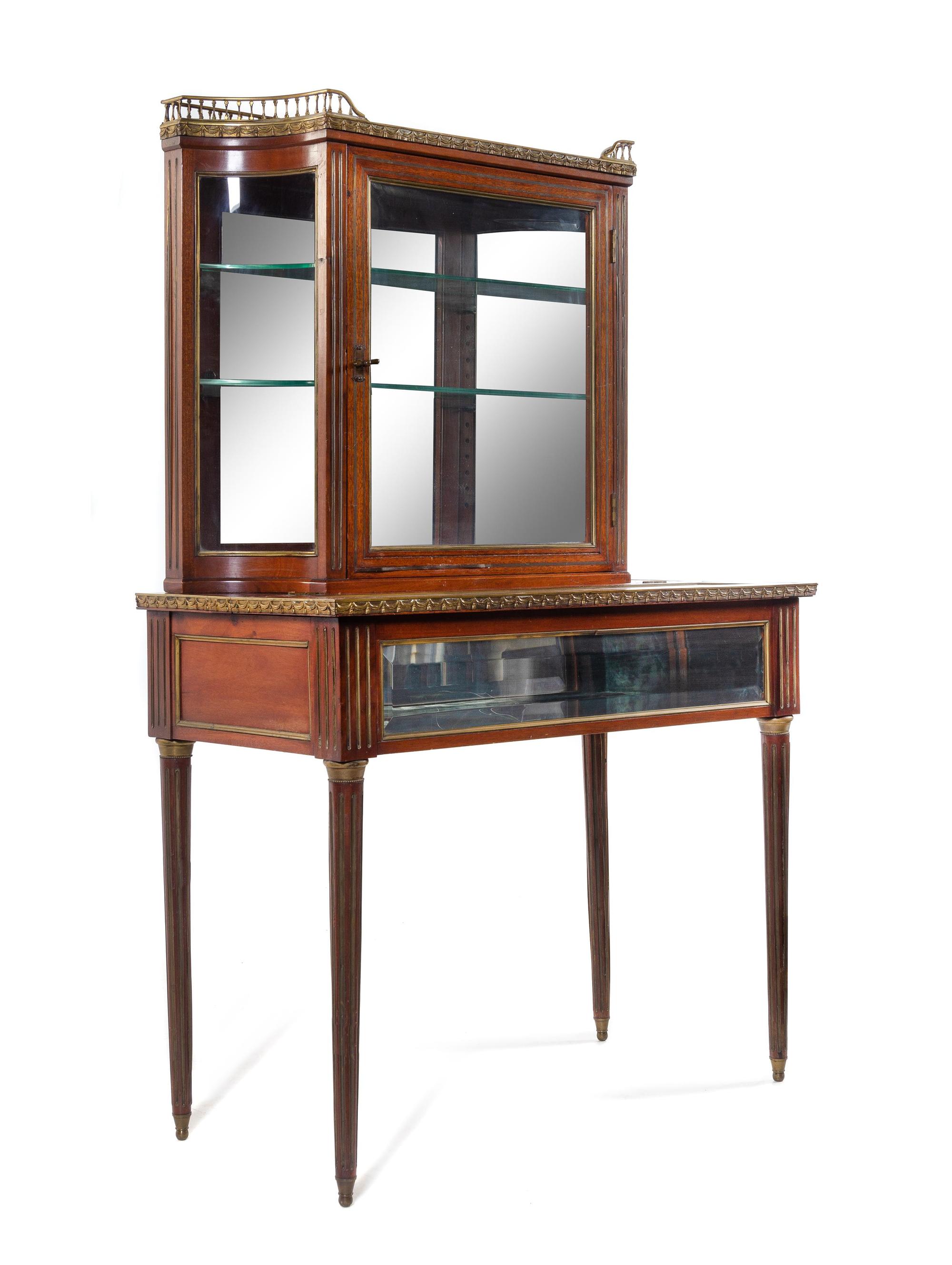 A Louis XVI Style Mahogany Vitrine Table