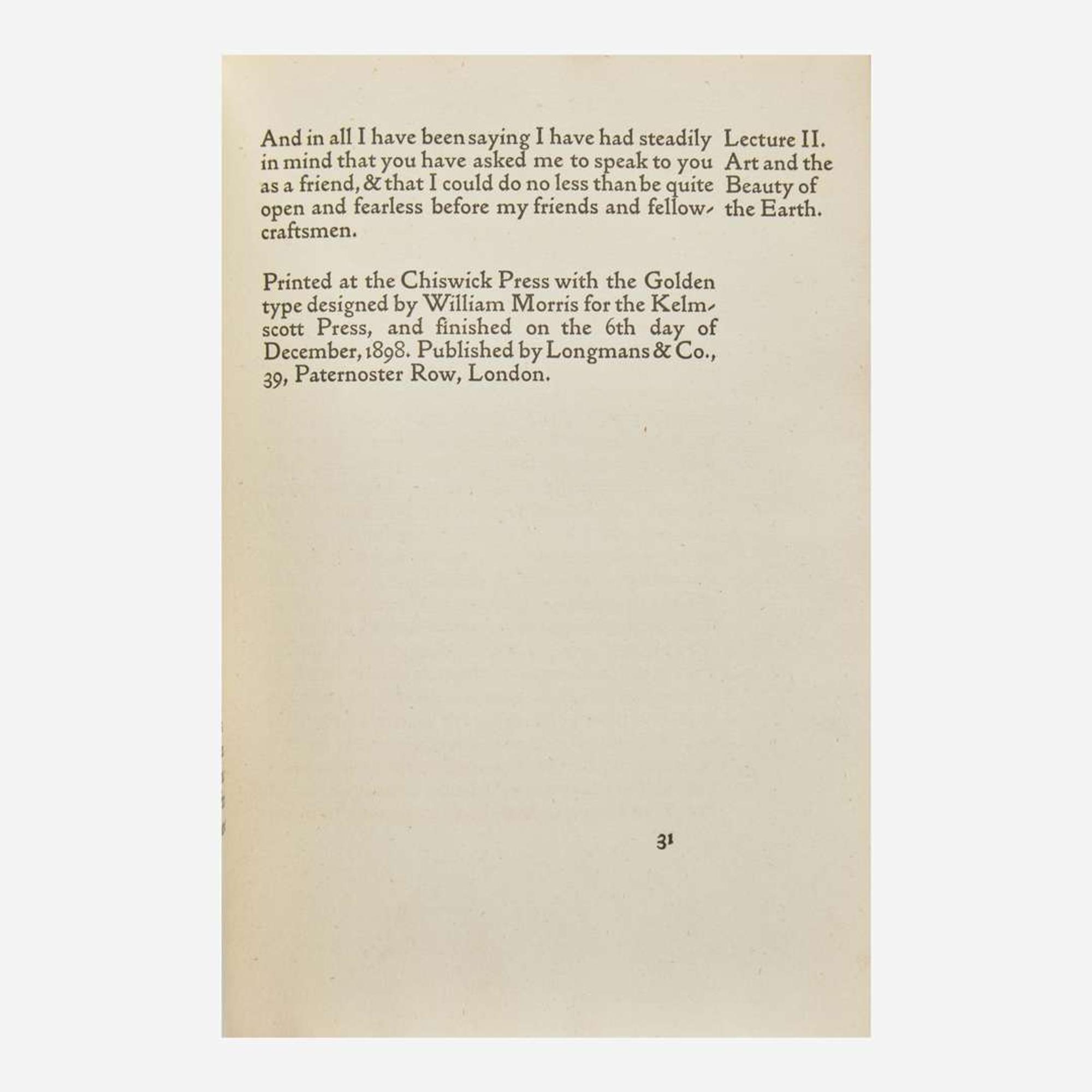 [Private Press] [Chiswick Press] Morris, William Group of 3 Bound Titles