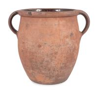 Four Redware Jars with Interior Glaze