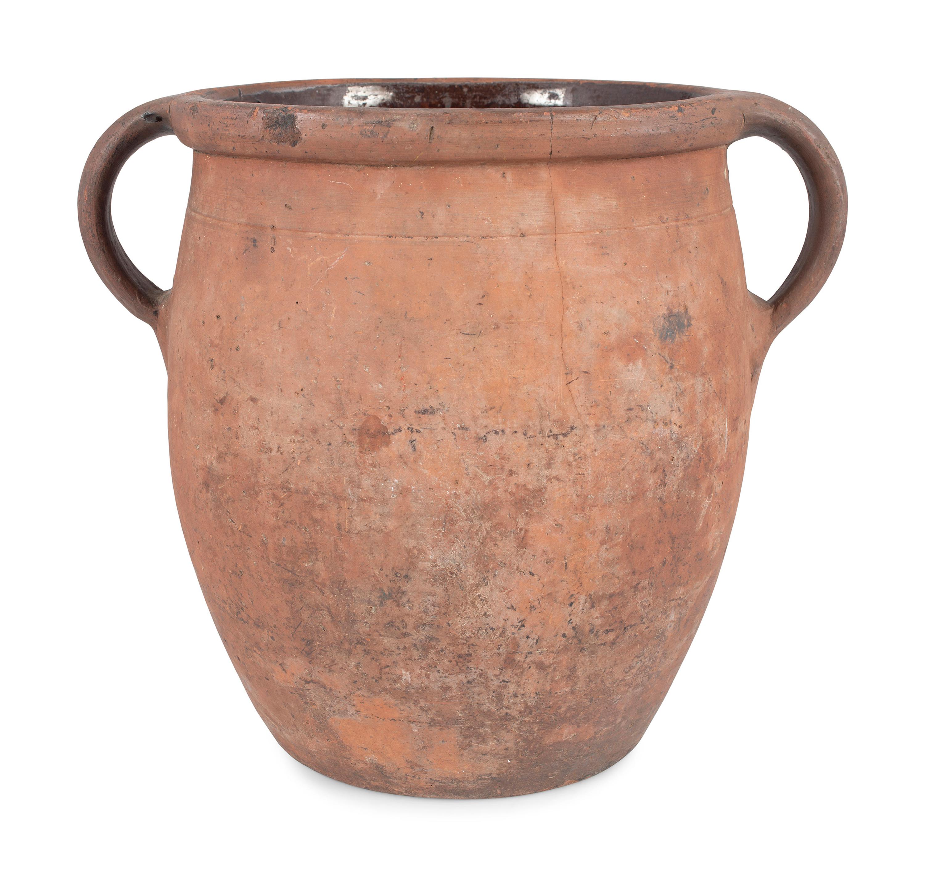 Four Redware Jars with Interior Glaze
