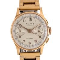 Evans, 18K Yellow Gold Chronograph Wristwatch