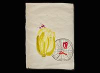 Ding Yanyong (Chinese, 1902-1978), Basket and Fruit, Basket and Vegetables, three works, 1975 and 1976 丁衍庸(中國 1902-1978) 瓜果梨桃一組三幅 乙卯年1975 丙辰年1976