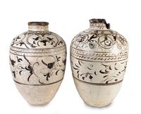 A Large Pair of Chinese T'zu Chou Style Storage Jars
