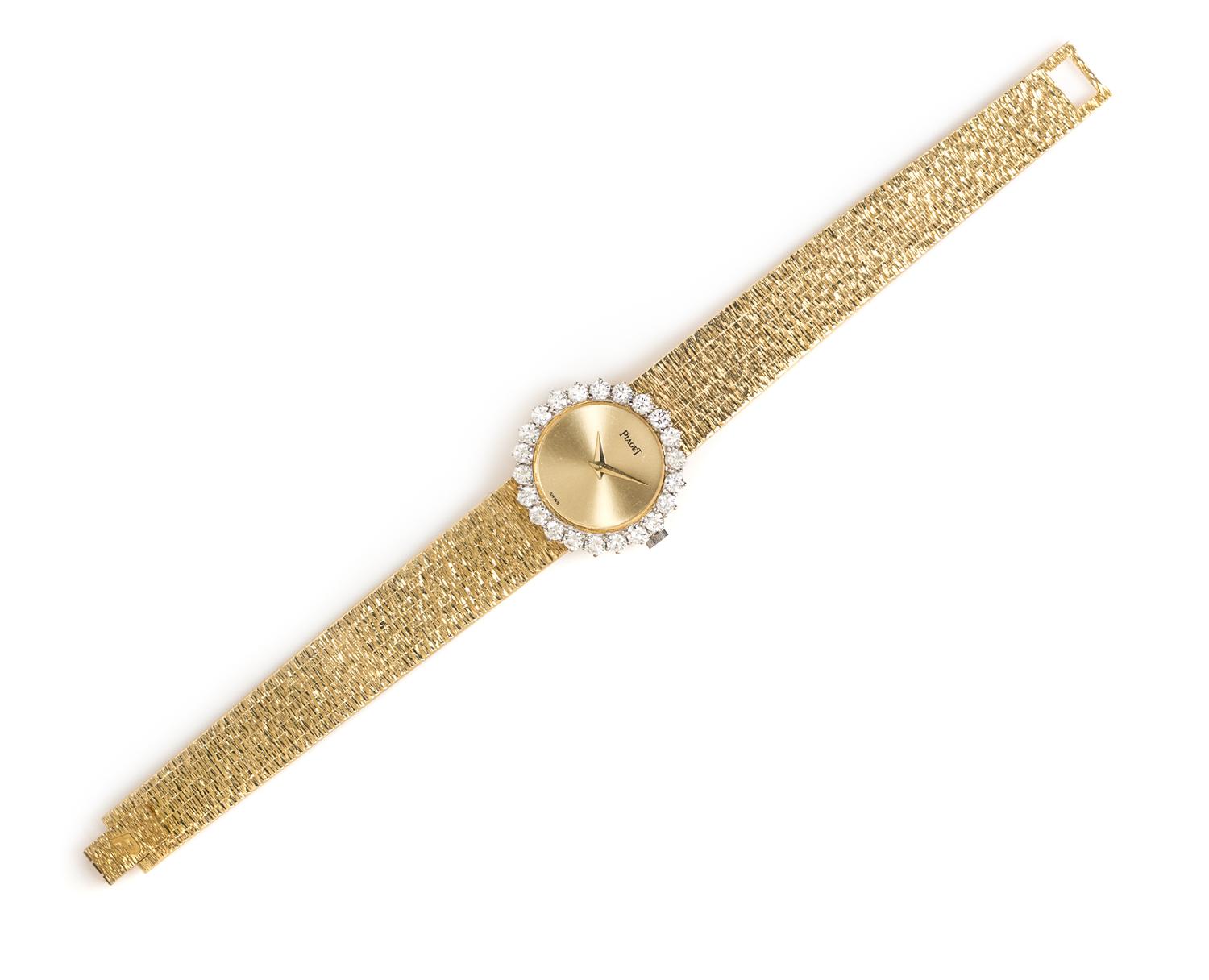 An 18 Karat Yellow Gold and Diamond Wristwatch, Piaget, 30.10 dwts.
