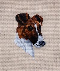 Two Works of Art depicting Wire Fox Terriers Larger: 18 1/2 x 5 1/2 inches.