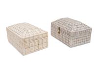 A Mother-of-Pearl Table Casket and a Bone Veneered Table Casket