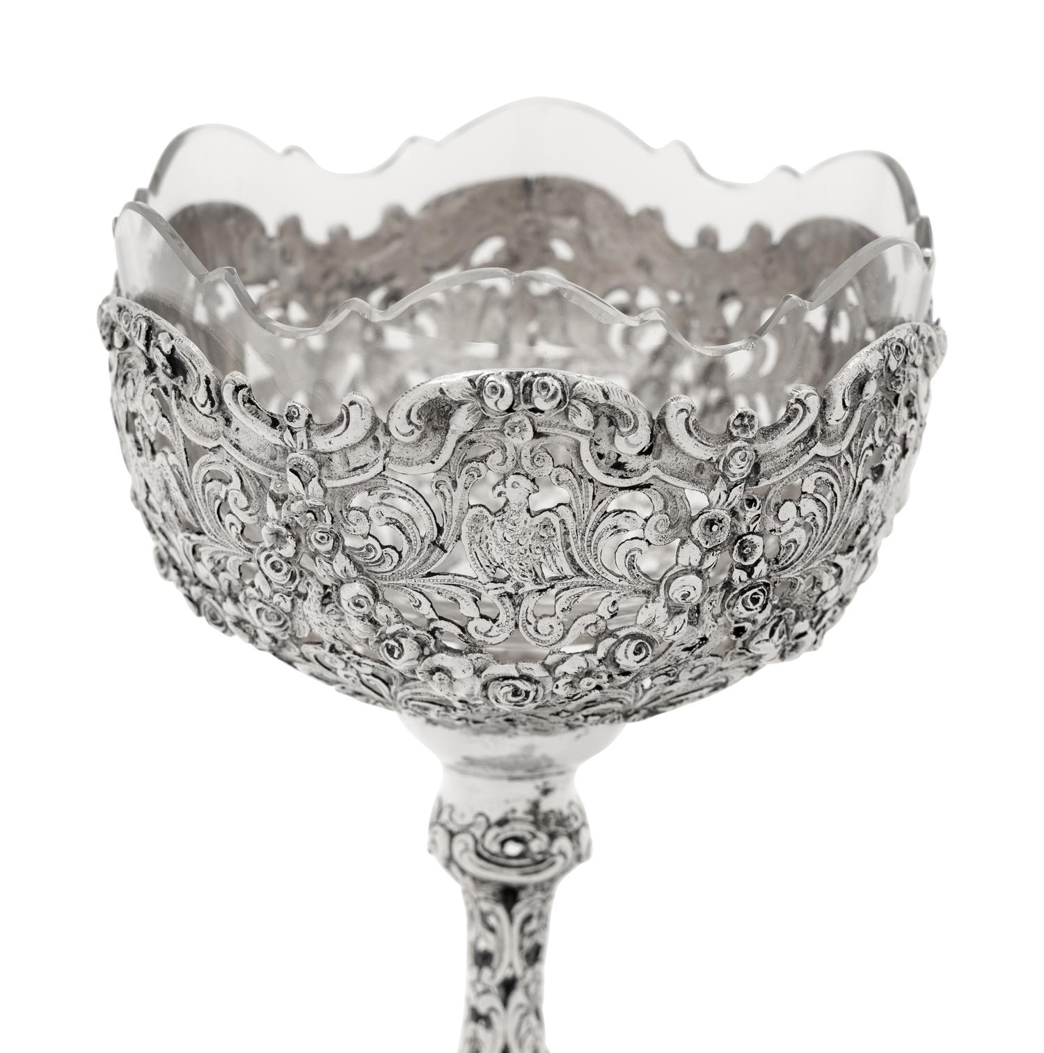 A Set of Twelve German Silver Wine Stems