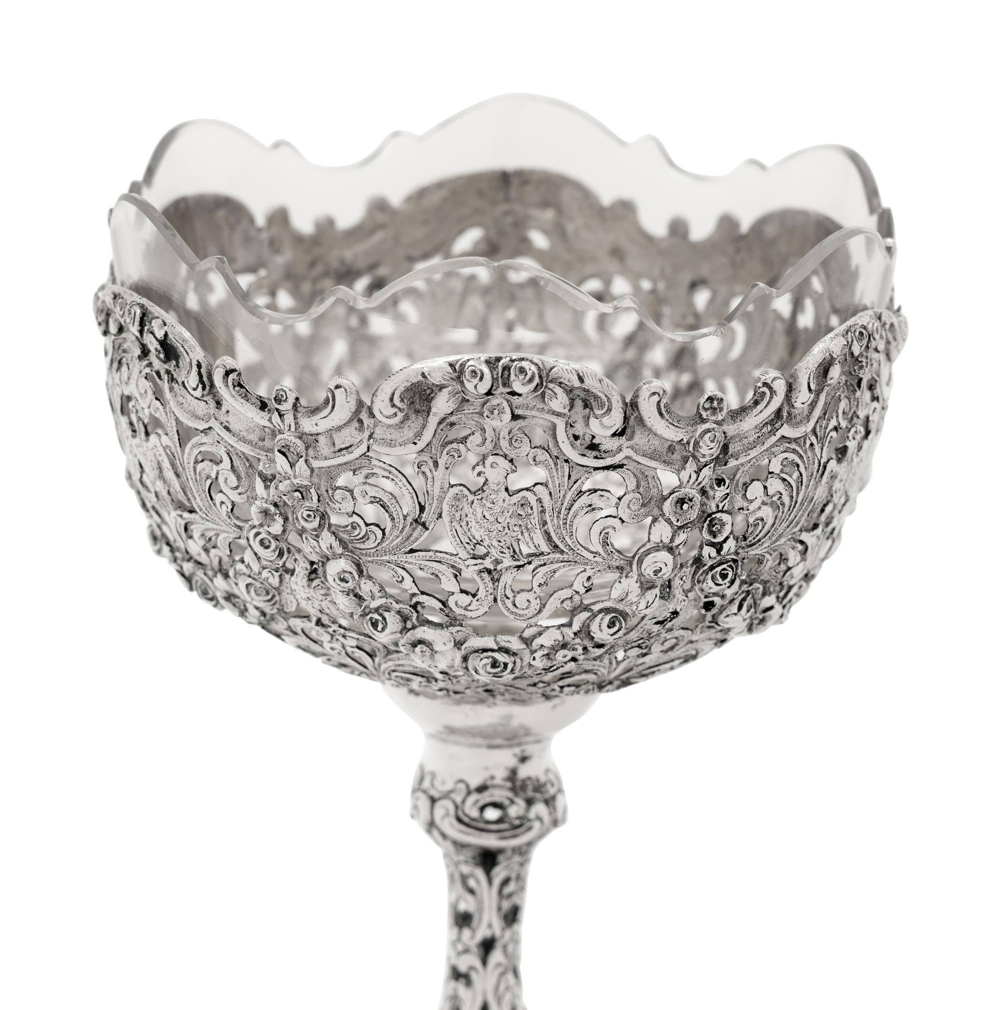 A Set of Twelve German Silver Wine Stems