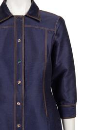 Two Designer Pieces: One Christian Lacroix Coat and One Versace Denim Shirt Dress, 1990-2000s