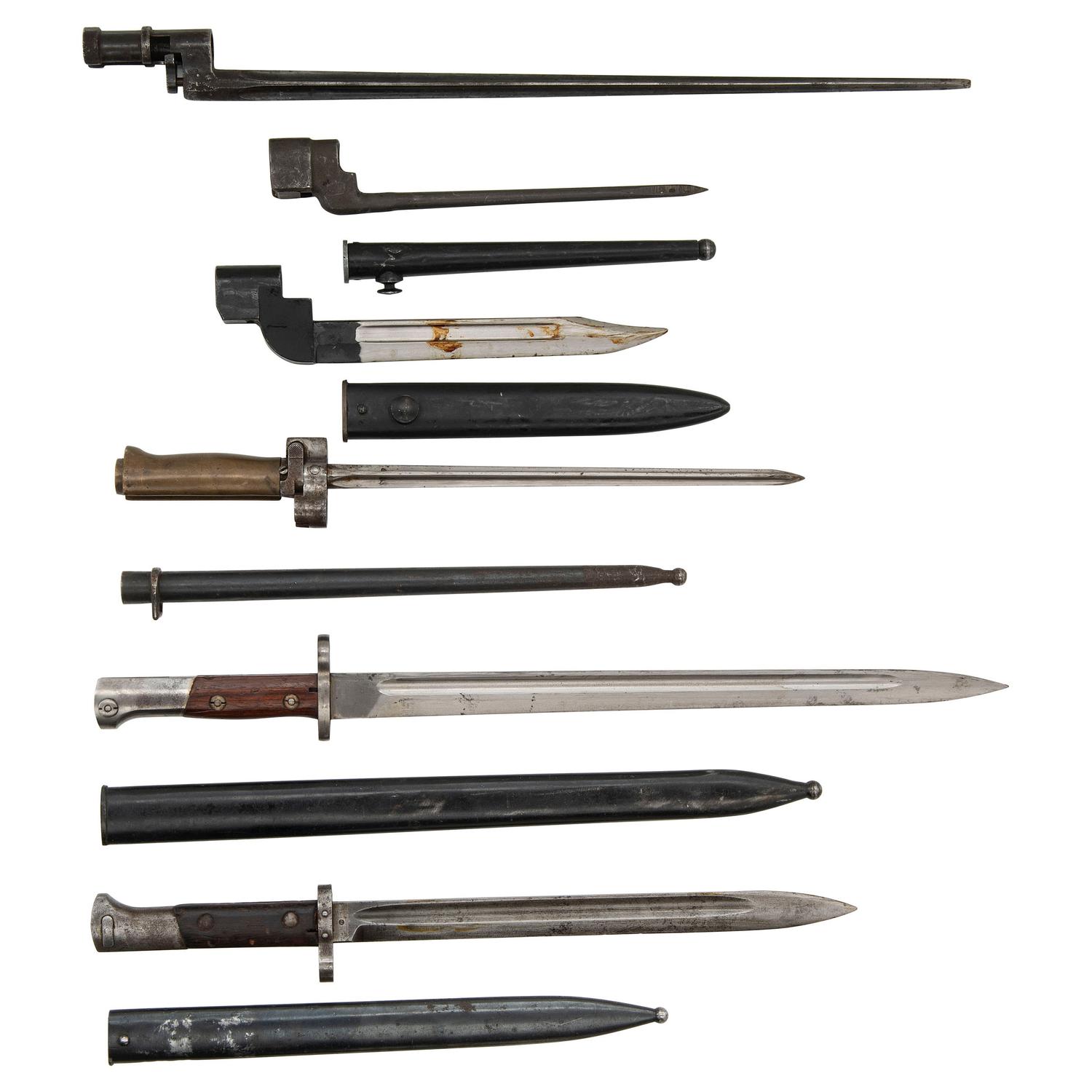 Lot of Six European Bayonets