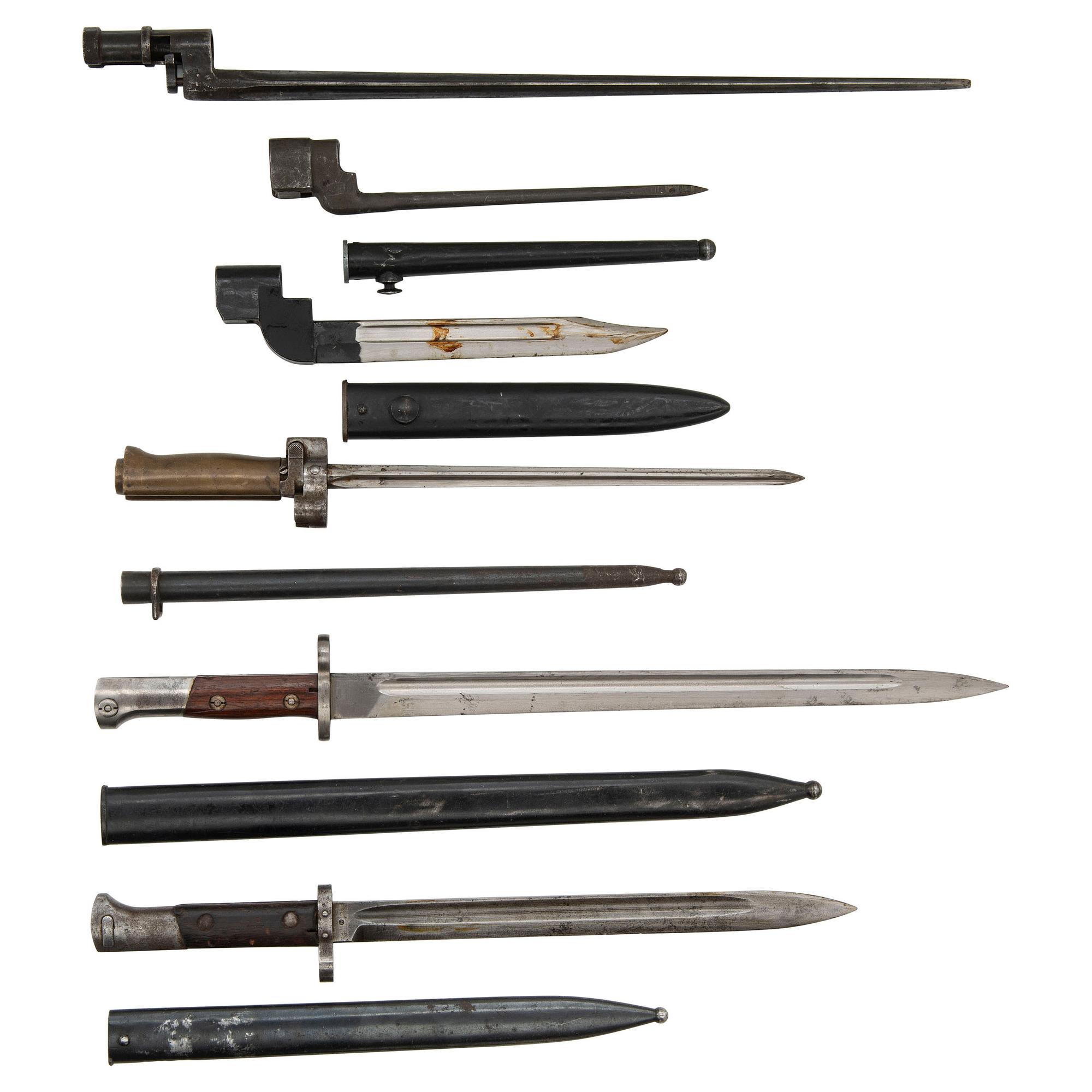 Lot of Six European Bayonets