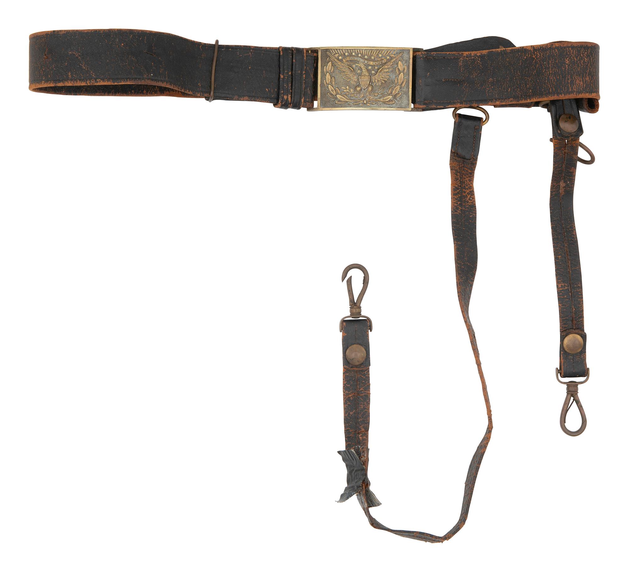 [CIVIL WAR]. Sword, war-date photograph, medical officer's sash, belt and buckle identified to Surgeon William J. McDermott, New York.
