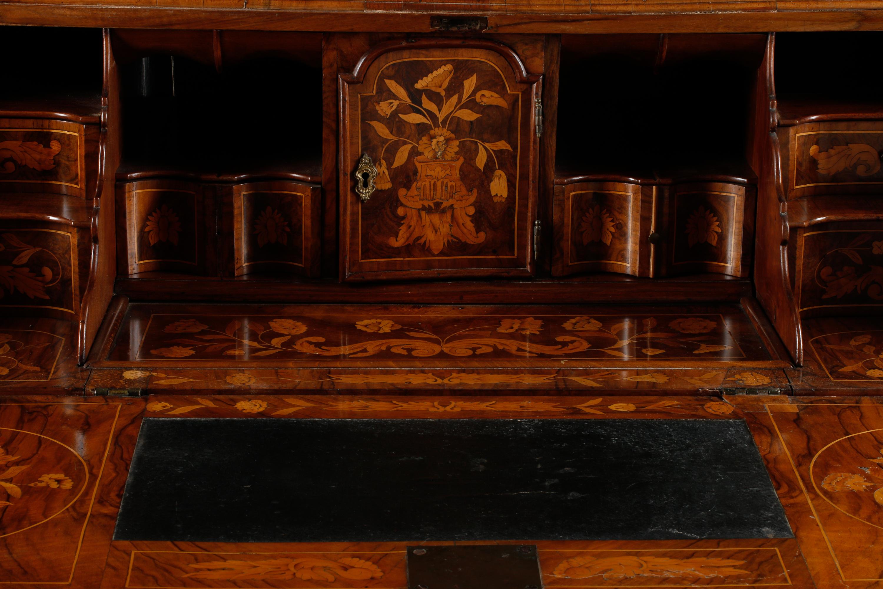 A Dutch Marquetry Bureau Cabinet