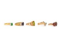 COLLECTION OF GEMSTONE RINGS